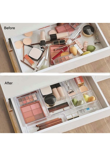 6'lı Modüler Set Çekmece Içi Düzenleyici Makyaj, Banyo, Mutfak ve Ofis indirimleri