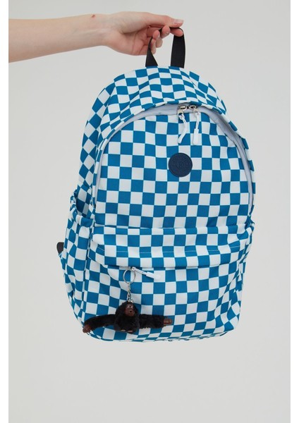 Unisex Su Geçirmez Damalı Kumaş Ortaokul, Lise, Okul Sırt Çantası , Anahtarlık Hediyeli Bergamo modelleri