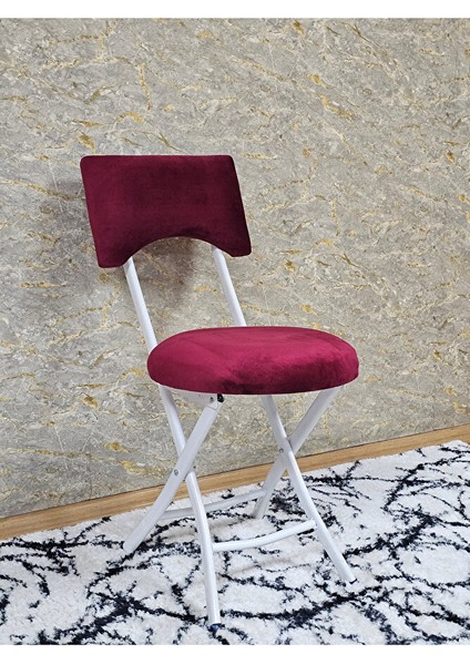 Beyaz Boyalı Katlanır Tabure - Kamp Sandalyesi - Sandalye - Mutfak Taburesi - Tabure Bordo Renk 36 x 80 Boyut/ebat fiyatları