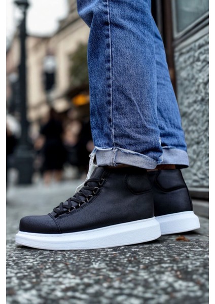 Erkek Bağcıklı Bot Siyah/beyaz MN258