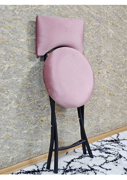 Siyah Boyalı Katlanır Tabure - Kamp Sandalyesi - Sandalye - Mutfak Taburesi - Tabure Pembe Renk 36 x 80 Boyut/ebat fırsatları