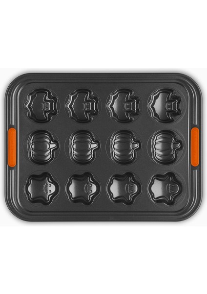 12 Bölmeli Cadılar Bayramı Kalıbı, Balkabağı, Hayalet ve Yarasa Şeklinde, Yapışmaz