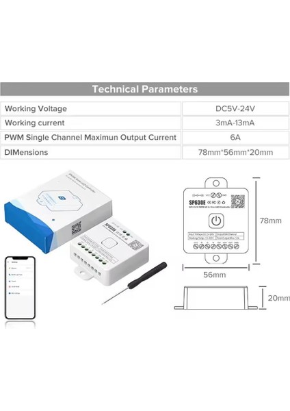 SP630E Bluetooth Müzik Pixel Şerit LED + 5 Kanal Rgbw+Ww LED Kontrol Devresi 5-24V indirimleri