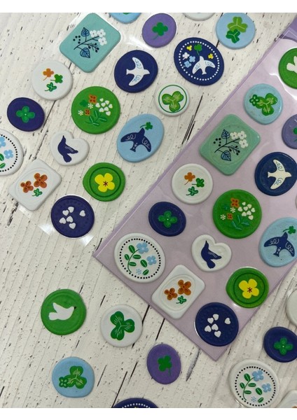 3D Kabartmalı 18 Adet Mor Paket Mühür Desenli Sticker / Etiket / Çıkartma fiyatları