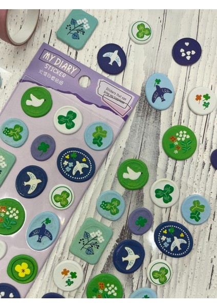 3D Kabartmalı 18 Adet Mor Paket Mühür Desenli Sticker / Etiket / Çıkartma indirimleri