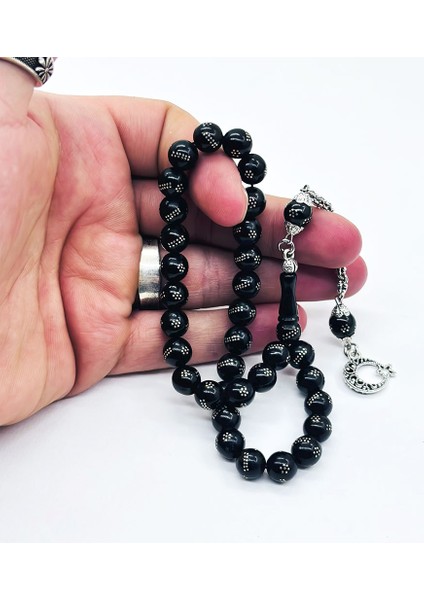 Gümüş Işlemeli Gürcistan Oltu Taşı Tesbih fiyatları