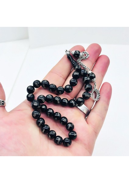 Gümüş Işlemeli Gürcistan Oltu Taşı Tesbih modelleri