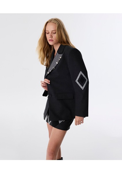 Metal Aksesuarlı Patch'li Blazer TW6250106015036 fiyatları