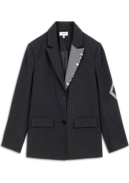 Metal Aksesuarlı Patch'li Blazer TW6250106015036 indirimleri