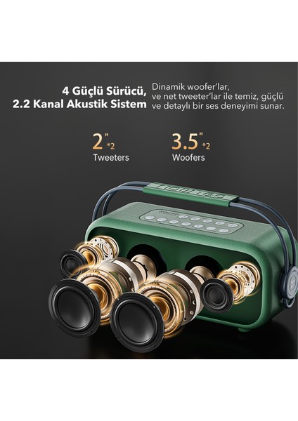 NowGo C2 60W Taşınabilir RGB Bluetooth Hoparlör IPX4 Parti Speaker Yeşil indirimleri