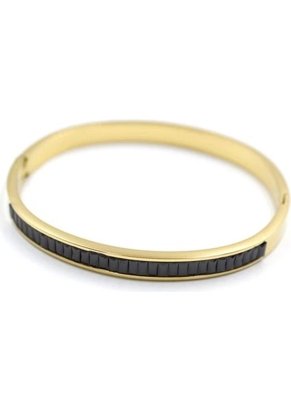 Baget Taşlı Bilezik - Siyah