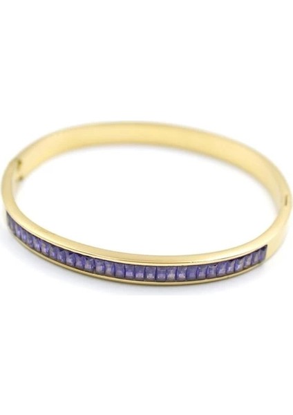 Baget Taşlı Bilezik - Mor