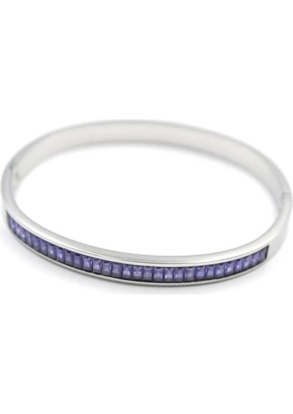 Baget Taşlı Bilezik - Mor
