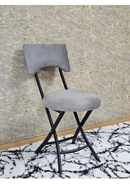 Siyah Boyalı Katlanır Tabure - Kamp Sandalyesi - Sandalye - Mutfak Taburesi - Tabure Gri Renk 36 x 80 Boyut/ebat fiyatları