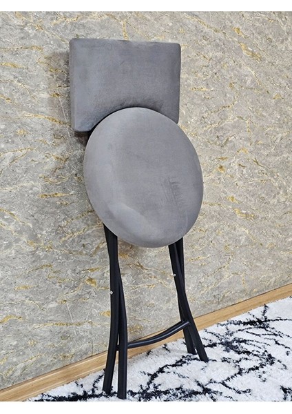 Siyah Boyalı Katlanır Tabure - Kamp Sandalyesi - Sandalye - Mutfak Taburesi - Tabure Gri Renk 36 x 80 Boyut/ebat fırsatları