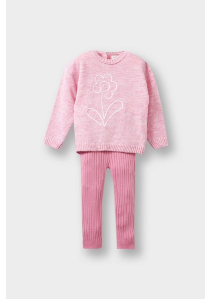 Kız Bebek 2'li Takım Çiçekli Kazak Tayt F3803A525AU