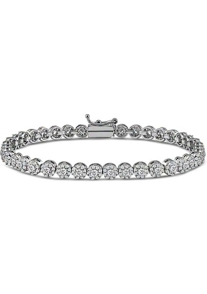 Su Yolu Gümüş Bileklik Etrafı Zirkon Taşlı