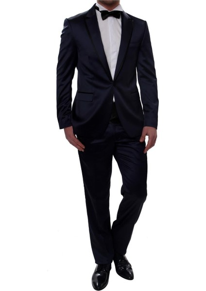 027 Slim Fit Lacivert Black Takım Elbise