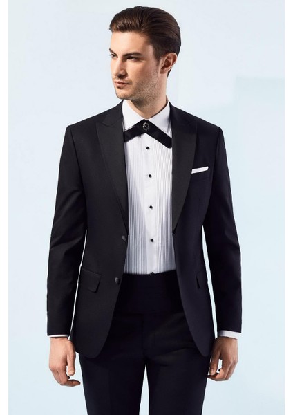 049 Slim Fit Siyah Black Takım Elbise
