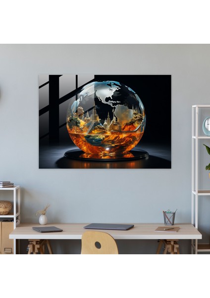 Rüya Gibi Dünya Haritası Cam Tablo - Dünya Haritası 2 Duvar Dekorasyonu Cam Tablo Rüya Gibi fiyatları