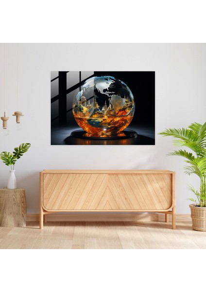 Rüya Gibi Dünya Haritası Cam Tablo - Dünya Haritası 2 Duvar Dekorasyonu Cam Tablo Rüya Gibi modelleri