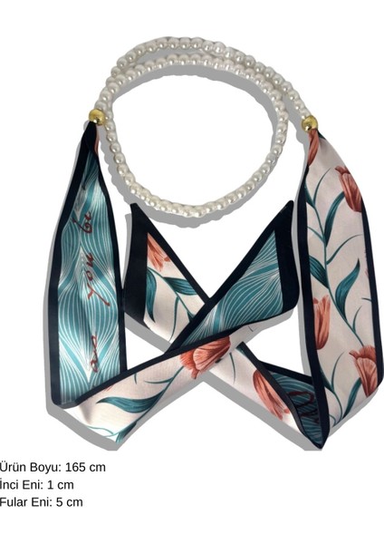 Desenli Inci Detaylı Fular, Kolye, Kemer Çok Amaçlı Kullanım fiyatları
