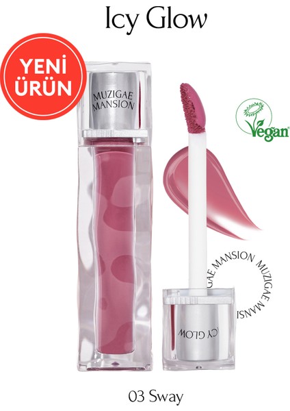 Uzun Süre Parlak Görünüm Sunan Lip Gloss Muzıgae Mansıon Icy Glow (03 Sway)
