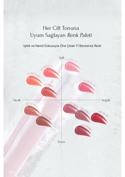 Uzun Süre Parlak Görünüm Sunan Lip Gloss Muzıgae Mansıon Icy Glow (03 Sway)
