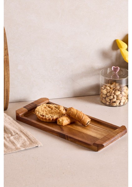 Akasya Sunumluk Kulplu 35X14,5 cm