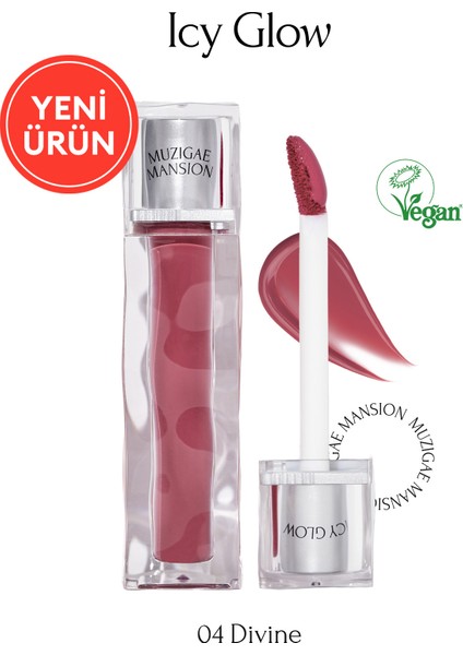 Uzun Süre Parlak Görünüm Sunan Lip Gloss MUZIGAE MANSION Icy Glow (04 Divine)