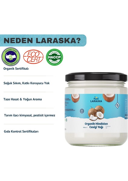 Organik Hindistan Cevizi Yağı 150ML Soğuk Sıkım - Organic Coconut Oil fiyatları