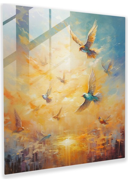 Doğal Yaşam Ev Dekorasyonu - Büyüleyici Atmosfer Güneşte Parlayan Gökyüzü Cam Sanatı