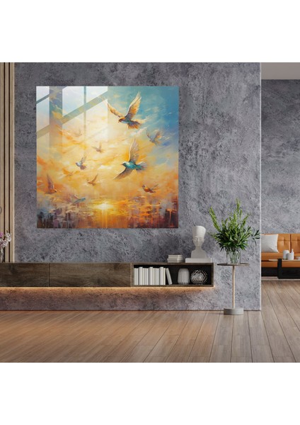 Doğal Yaşam Ev Dekorasyonu - Büyüleyici Atmosfer Güneşte Parlayan Gökyüzü Cam Sanatı modelleri