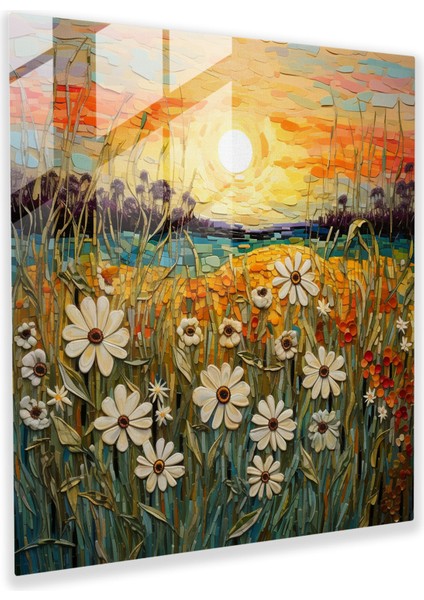 Vahşi Çiçek Mozaik - Cam Duvar Sanatı - Vahşi Çiçek Detaylı Tasarım Duvar Dekorasyonu Sanatsal Dokunuş