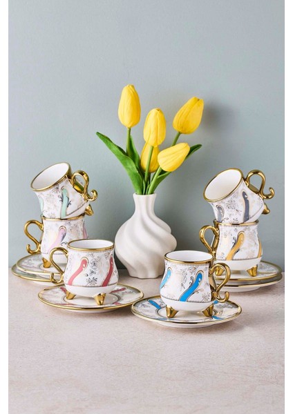 Ottoman 6 Kişilik Porselen Kahve Fincanı Takımı
