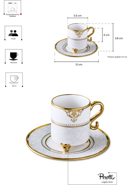 Ottoman 6 Kişilik Porselen Kahve Fincanı Takımı indirimleri