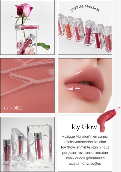 Uzun Süre Parlak Görünüm Sunan Lip Gloss MUZIGAE MANSION Icy Glow (07 Noble) modelleri