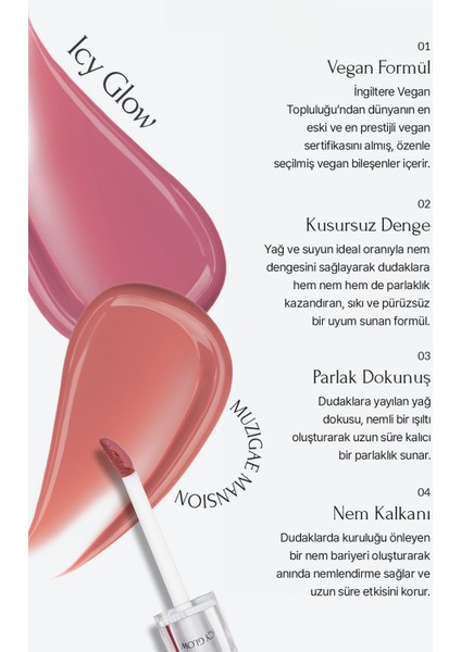 Uzun Süre Parlak Görünüm Sunan Lip Gloss MUZIGAE MANSION Icy Glow (07 Noble) fırsatları