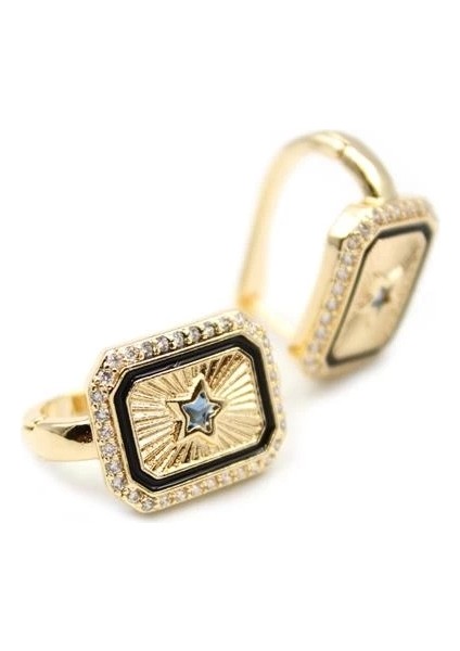 Yıldız Taşlı Küpe - Mavi fiyatları