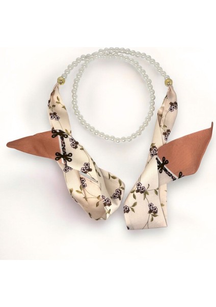 Desenli Inci Detaylı Fular, Kolye, Kemer Çok Amaçlı Kullanım
