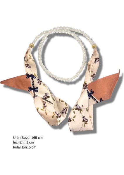 Desenli Inci Detaylı Fular, Kolye, Kemer Çok Amaçlı Kullanım fiyatları