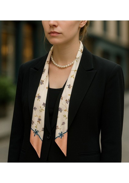 Desenli Inci Detaylı Fular, Kolye, Kemer Çok Amaçlı Kullanım modelleri