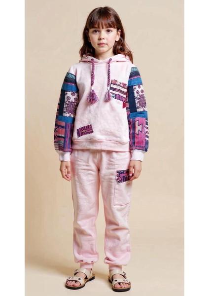 Kız Çocuk Eşofman Takım 10-16 Yaş 7427 Pembe