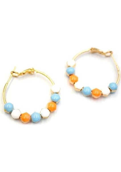 Mineli Halka Küpe - Turuncu fiyatları