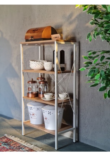 Stally 4'lü Modern Mutfak Rafı Suntalam 112x60x30 cm Geniş Depolama ve Şık Tasarım indirimleri