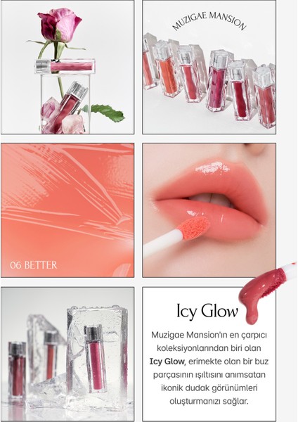 Uzun Süre Parlak Görünüm Sunan Lip Gloss MUZIGAE MANSION Icy Glow (06 Better) modelleri