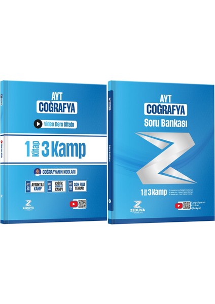 Coğrafyanın Kodları Ayt Coğrafya 1 Kitap 3 Kamp Video Ders Kitabı ve Soru Bankası Seti