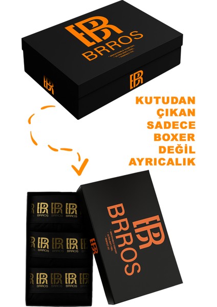 Erkek 3'lü Premium Pamuk Likralı Esnek Kumaş Boxer indirimleri