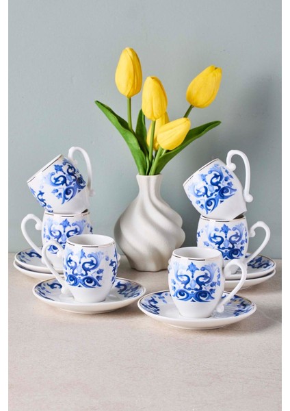 Mavişehir 6 Kişilik Porselen Kahve Fincanı Takımı