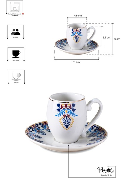Mavişehir 6 Kişilik Porselen Kahve Fincanı Takımı fırsatları